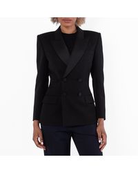 Saint Laurent - Double-Breasted Tuxedo Jacket, Brand Size 38 (Us Size 2) - Lyst