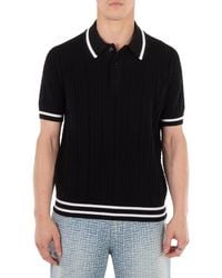 Balmain - Knitted Wool Polo Shirt - Lyst