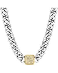 Robert Alton - 1/2Ctw Diamond Stainless Steel Finish 20" Curb Necklace - Lyst