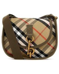 Burberry - Embroidered Canvas Mini Messenger B Clip Crossbody Bag Sand Polyester Cotton Borse A Tracolla - Lyst