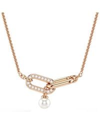 Swarovski - Constella Crystal Pearl Round Cut Pendant Necklace - Lyst