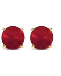 Haus of Brilliance - 14K 5X5Mm Round Ruby Solitaire Stud Earrings - Lyst