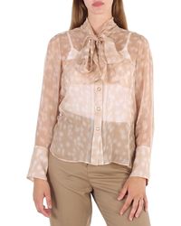 Burberry - Deer Print Pussybow Blouse, Brand Size 8 (Us - Lyst