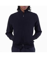 Emporio Armani - Waffle Jersey Full-Zip Sweatshirt - Lyst