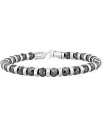 Robert Alton - Stainless Steel Hematite Bead Bracelet - Lyst