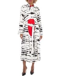 Burberry - Ladies Cut-Out Detail Watercolour Print Trench Coat, Brand Size 2 (Us - Lyst