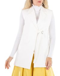 Jil Sander - Notch Napel Two Pocket Cotton Vest, Brand Size 34 (Us - Lyst