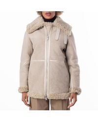 Burberry - Shearling Aviator Jacket, Brand Size 4 Us - Lyst
