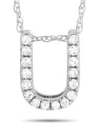 LB Exclusive - 14K 0.10 Ct Diamond Initial X2018 U X2019 Necklace - Lyst