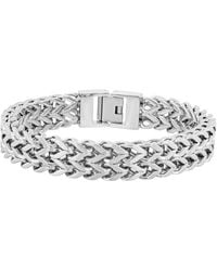Robert Alton - Stainless Steel Double Row Franco Bracelet - Lyst