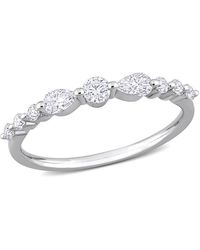 Amour - 1/2 Ct Dew Created Moissanite Semi-Eternity Ring - Lyst