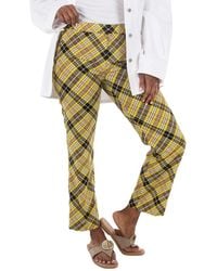 Burberry - Cropped Check Technical Wool Tailored Trousers, Brand Size 6 (Us - Lyst