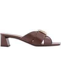 Giuseppe Zanotti - Leather Buckle Mid-Heel Sandals, Brand Size 35 Us - Lyst