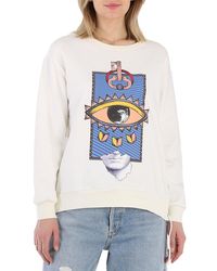 Roberto Cavalli - Ladies Cotton Blend Lucky Symbol Print Sweatshirt, Brand Size 40 (Us - Lyst