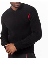 Ferragamo - Ferragamo V-Neck Ribbed-Knit Sweater - Lyst