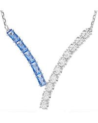 Swarovski - Matrix Rhodium Plated Pendant Necklace - Lyst