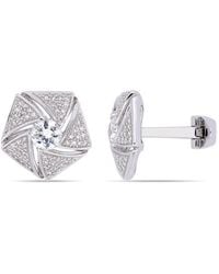 Amour - 1 3/4 Ct Tgw Sapphire And 1/2 Ct Tw Diamond Cluster Cufflinks - Lyst