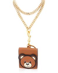 Moschino - Leather Teddy Bear Keychain Pouch - Lyst