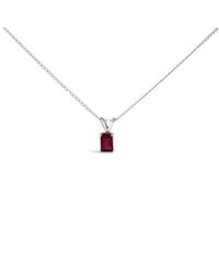 Haus of Brilliance - 14K 6X4Mm Emerald Cut Ruby Solitaire Pendant Necklace - Lyst