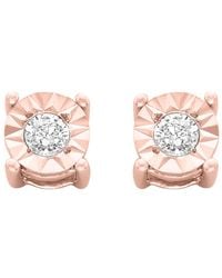 Haus of Brilliance - 10k Re-gold Plated Sterling Silver 1/10ct. Tdw Round-cut Diamond Miracle-plated Stud Earrings - Lyst