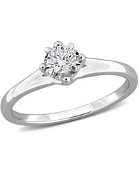 Created Forever - 1/4Ct Tw Lab-Grown Diamond Solitaire Engagement Ring - Lyst