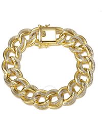 Rachel Glauber - 14k Gold Plated Cubic Zirconia Chain Bracelet - Lyst