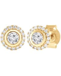 Brilliant Diamond - 9Kt 0.41 Carat Lab Grown Diamond Stud Earrings For - Lyst
