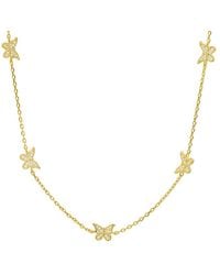 Kylie Harper - 14K Over Cubic Zirconia Cz Butterfly Station Necklace - Lyst