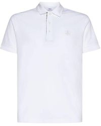 Burberry - Logo Embroidered Short Sleeve Cotton Polo Shirt - Lyst