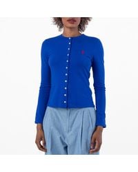 Polo Ralph Lauren - Cotton Mesh Pony Cardigan - Lyst