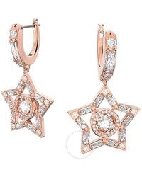 Swarovski - Stella Rose-Tone Plated Mixed Cuts Drop Earrings - Lyst