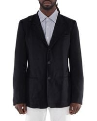 Yohji Yamamoto - Strap-Detail Single-Breasted Blazer, Brand Size 3 - Lyst