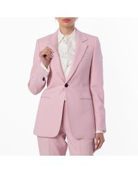 Burberry - Single-Breasted Wool Blazer Jacket, Brand Size 6 Us - Lyst