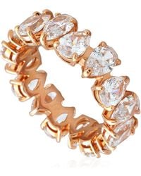 Swarovski - Vittore Pear Cut Crystals, Rose, Tone Plated Ring, Size 55 - Lyst
