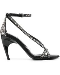 McQueen - Armadillo 95 Mm Twisted Satin Sandals, Brand Size 36 Us - Lyst