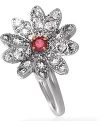 Swarovski - Eternal Flower Mixed Metal Ring, Size 55 - Lyst