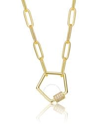 Rachel Glauber - 14k Gold Plated Cubic Zirconia Charm Necklace - Lyst