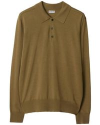 Burberry - Long-Sleeved Wool Polo Shirt - Lyst