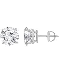 Brilliant Diamond - 6.00 Carat Prong Set 14K Round-Cut Lab Grown Diamond Stud Earring - Lyst