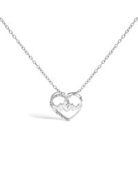 Haus of Brilliance - 925 Sterling Diamond Accent Mom Heart Pendant Necklace - Lyst