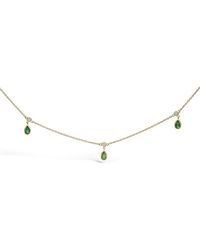 Haus of Brilliance - 10K Dangling 5X3 Mm Emerald And Diamond Station Necklace - Lyst
