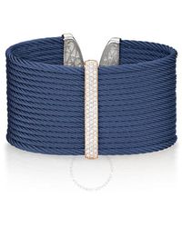Alor - Berry Cable Large Monochrome Cuff With 18kt Rose Gold & Diamonds - Lyst