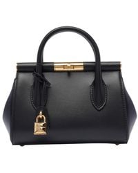 Dolce & Gabbana - Leather Shoulder Bag With Dg Logo - Lyst