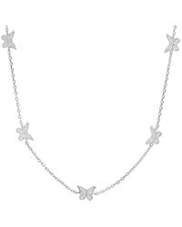 Kylie Harper - Sterling Cubic Zirconia Cz Butterfly Station Necklace - Lyst