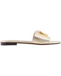 Bally - Emblem-Plaque Leather Slides - Lyst