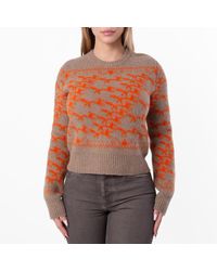 Burberry - Cropped Fox Jacquard Wool Sweater - Lyst