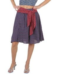 KENZO - Ladies Panelled Geometric-Print Flared Skirt, Brand Size 40 (Us - Lyst