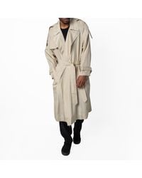 Burberry - Long Silk Belted Trench Coat, Brand Size 52 Us - Lyst