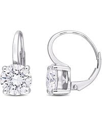 Amour - 4 Ct Dew Created Moissanite Leverback Earrings - Lyst