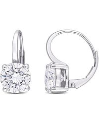 Amour - 4 Ct Dew Created Moissanite Leverback Earrings - Lyst